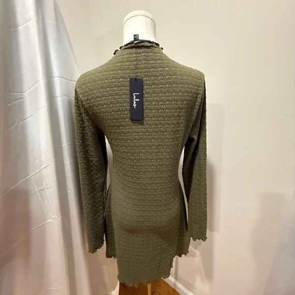 Lulu's Chic Olive Long Sleeve Dress - Picture 3 of 4
